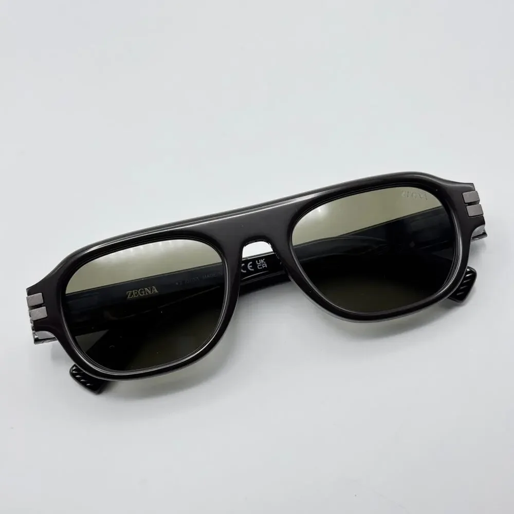 Ermenegildo Zegna Sunglasses EZ0304 46N Brown Frame Green Lens 52-21-145 New